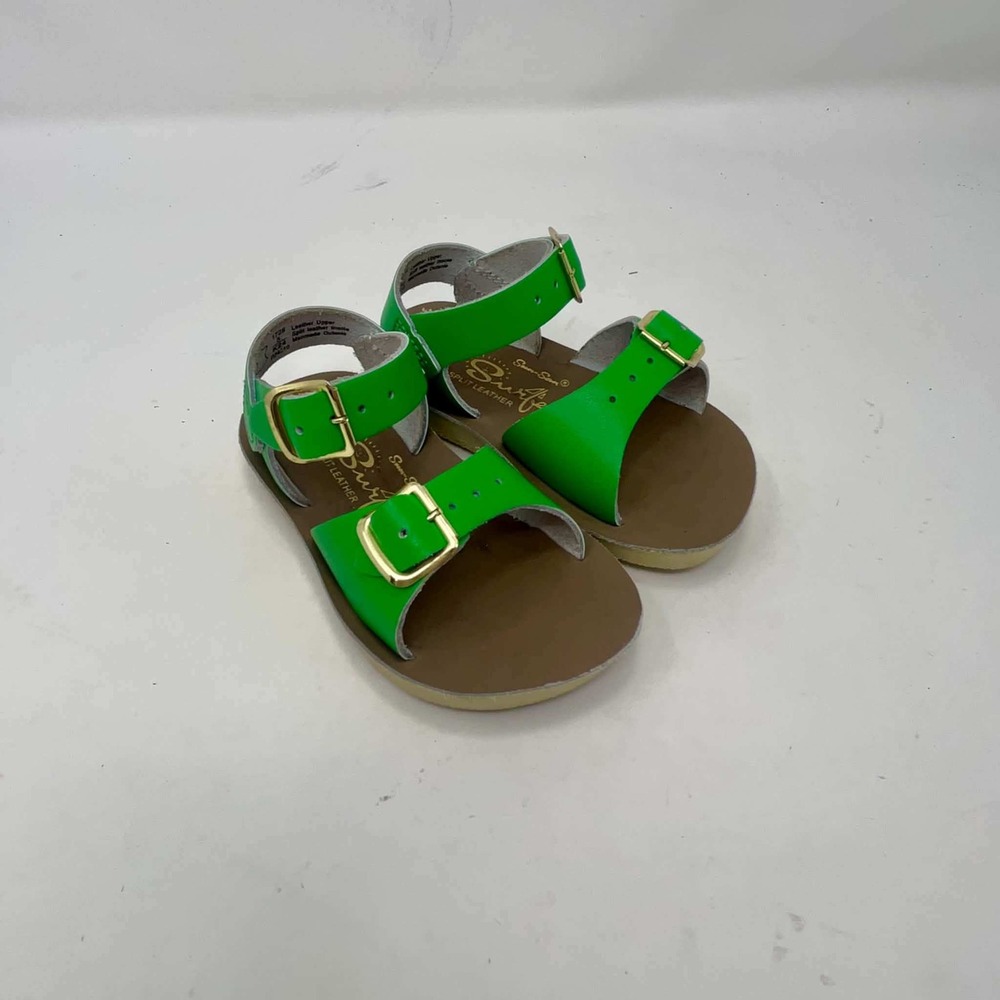 Salt Water Sun San Surfer Kids Sandals Size 5 Kelly Green Leather 1726